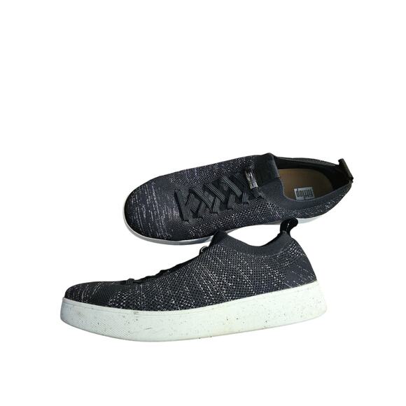 Fitflop knit slip on sneakers sz 10 black purple metallic accent shoes - Picture 6 of 7